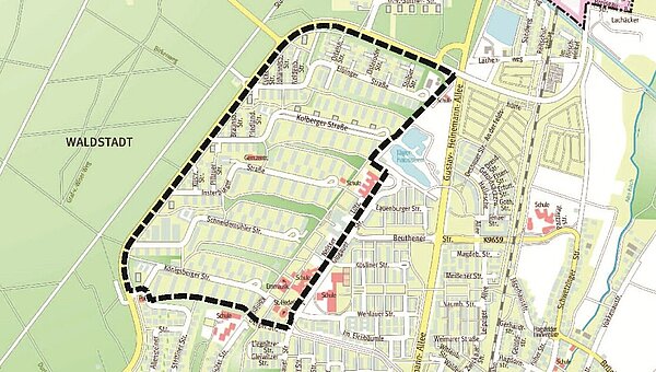 Plan des Gebiets
