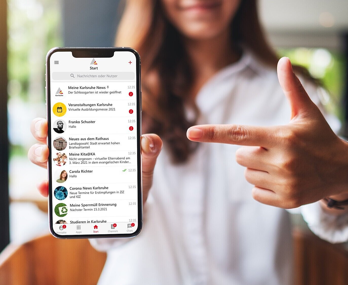 Karlsruhe App auf Smartphone