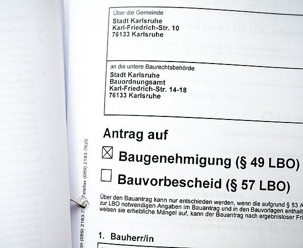 Bauantrag roter Punkt, Baufreigabe , Baugenehmigung