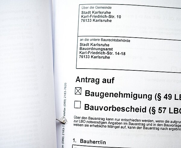 Bauantrag roter Punkt, Baufreigabe , Baugenehmigung