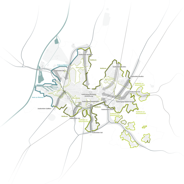 Klare Konturen Abbildung Stadtplan Karlsruhe