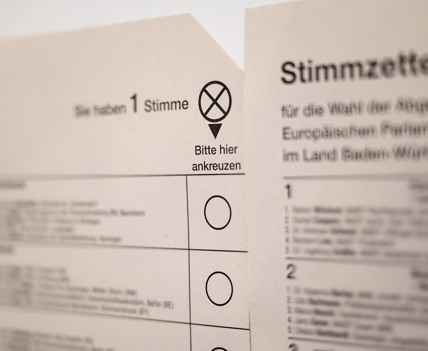 Wahlen 2024 Stimmzettel für die Europawahl