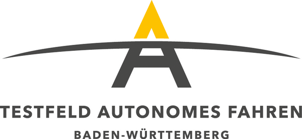 Logo Testfeld Autonomes Fahren Die Grafik zeigt das Logo des Testfeld Autonomes Fahren in Baden-Württemberg.