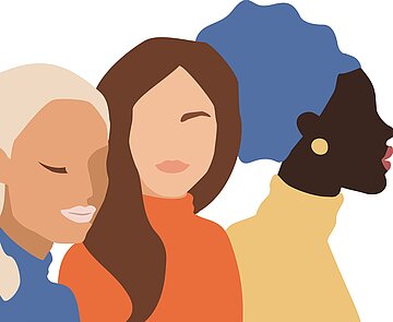 Women. International Women's Day verschiedene Frauensilhouetten