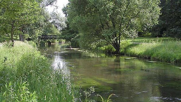 Albgrün Das Bild zeigt einen Abschnitt des Flusses Alb.