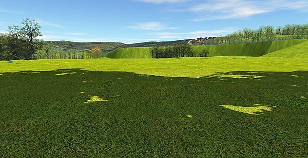 Visualisierung des geplanten Hochwasserrueckhaltebecken an der Alb, Innenansicht. Visualisierung des geplanten Hochwasserrueckhaltebecken an der Alb, Innenansicht.