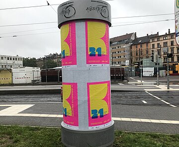 Werbemöglichkeiten für Kulturschaffende Kulturringsäule am Durlacher Tor