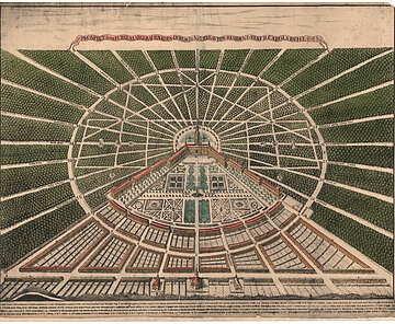 Stadtgeschichte digital Karlsruher Stadtansicht, Kupferstich von Heinrich Schwarz 1721