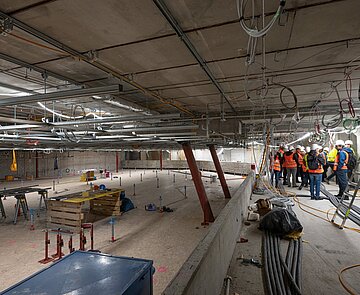 Baustand der Stadthalle im März 2024 Baustand der Stadthalle im März 2024