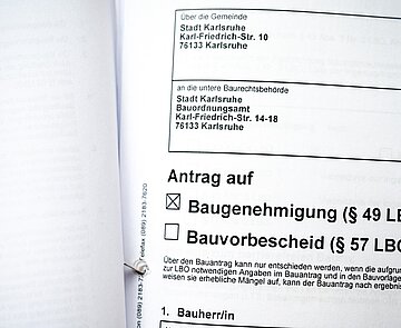 Bauantrag roter Punkt, Baufreigabe , Baugenehmigung