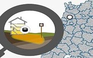 Die Abbildung steht symbolisch für die Verbreitung von Radon.