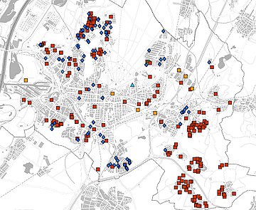 Die Grafik zeigt Geothermiestandorte in Karlsruhe.