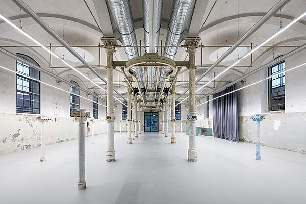 Das Bild zeigt die Fleischmarkthalle am Alten Schlachthof Karlsruhe