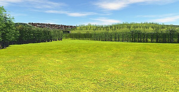 Visualisierung des geplanten Hochwasserrueckhaltebecken an der Alb, Graf-Rhena-Weg.