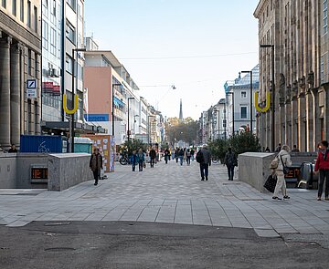Blick auf den Baustellenfortschritt im Herbt 2024 in der Kaiserstraße
