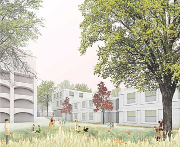 Perspektive Blick von Süden