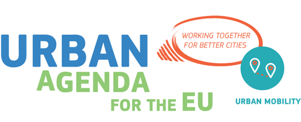 Die Grafik zeigt das Logo der Themenpartnerschaft "Städtische Mobilität" -Urban Mobility.