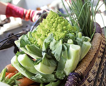 Das Foto zeigt einen Romanesco, der symbolisch für den Wochenmarkt steht.