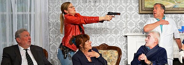 Bühnenabbildung aus dem Stück Doppelmord.