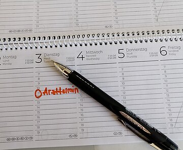 Kalender mit Arzttermin