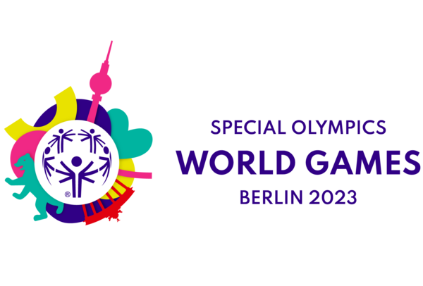 Die Grafik zeigt das Logo der Special Olympics World Games 2023 in Berlin.