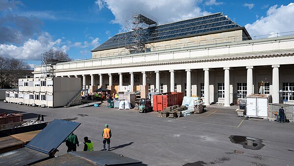 Baustand der Stadthalle im März 2024