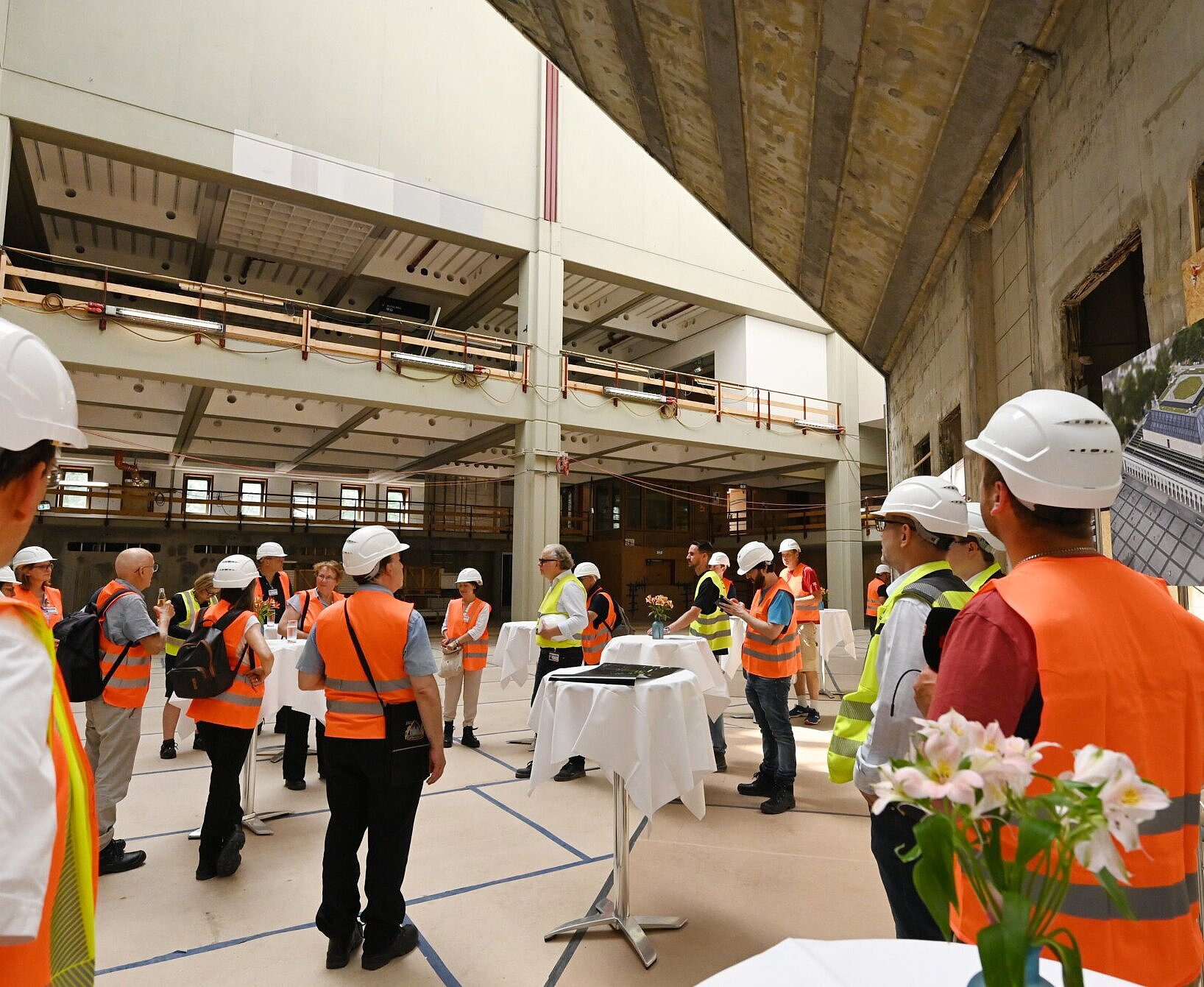 Begehung der Stadthalle, Juni 2023