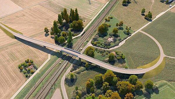 Visualisierung der neuen Brücke am Brunnenstückweg