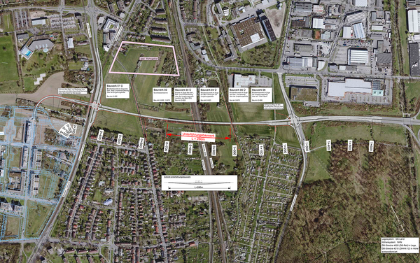 Die Abbildung zeigt den Lageplan Unterführungsbauwerk