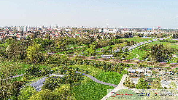 Das Bild zeigt eine Visualisierung der geplanten Umfahrung Hagsfeld, Stand Dezember 2023