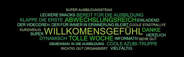 Wortwolke zum Thema Ausbildungsstart