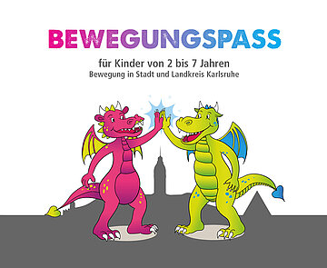 Logo des Bewegungspass: Zwei Drachen, die sich abklatschen