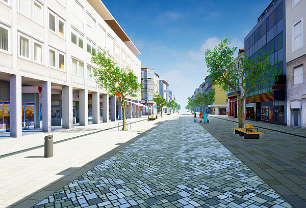 Visualisierung der neugestalteten Kaiserstraße