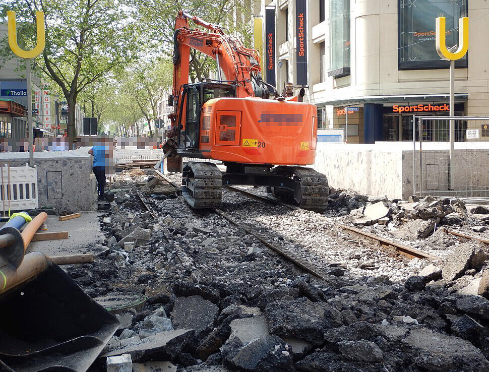  Kaiserstraße – Erster Bauabschnitt – Ausbau der alten Straßenbahngleise