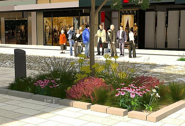Neugestaltung der Kaiserstrasse, Visualisierung der Staudenbeete