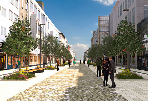 Neugestaltung der Kaiserstrasse, Visualisierung der Staudenbeete