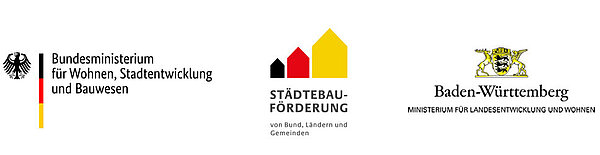 Die Baumaßnahme wird gefördert durch: Bundesministerium für Wohnen, Stadtentwicklung und Bauwesen, Städtebauförderung von Bund, Ländern und Gemeinden und Ministerium für Landesentwicklung und Wohnen, Baden-Württemberg