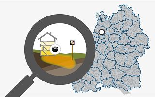 Die Abbildung steht symbolisch für die Verbreitung von Radon.