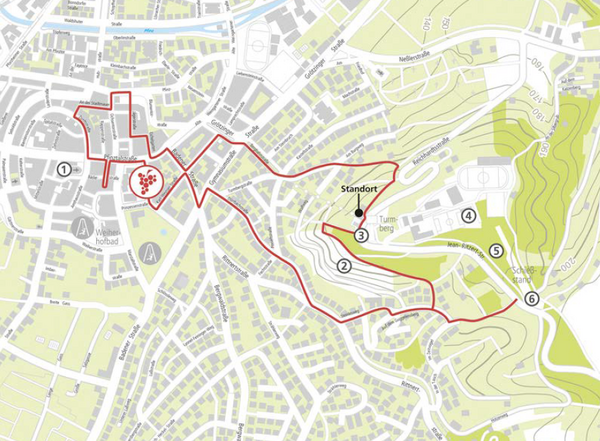 Rote Weinwanderroute