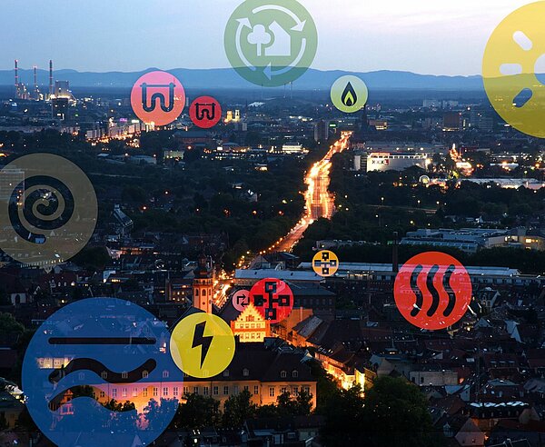 Blick auf Karlsruhe vom Durlacher Turmberg aus.