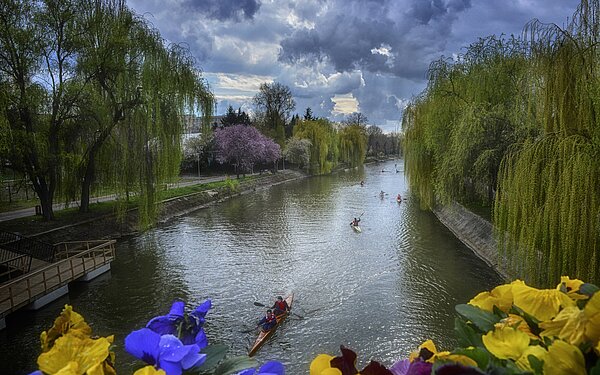 Blick auf den Fluß Bega in Temeswar