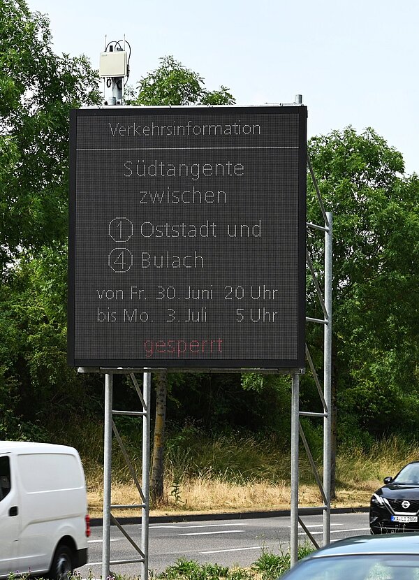 Verkehrsleitsystem Sperrung Südtangente