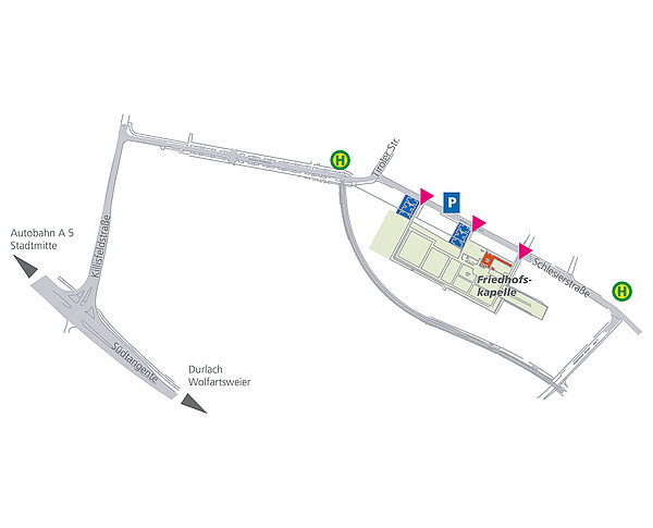 Plan Friedhof Durlach-Aue