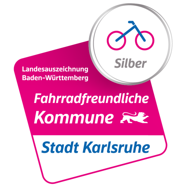 Logo der Landesauszeichnung Fahrradfreundliche Kommune 2022 - Stadt Karlsruhe