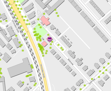 Stadtteilplan mit Markierung Blütenweg