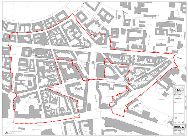 Plan mit Abgrenzung des Sanierungsgebietes Innenstadt Ost