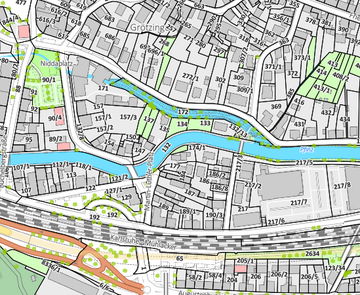 Abbildung der Hintergrundkarte "Regiokarte mit Flurstücken"