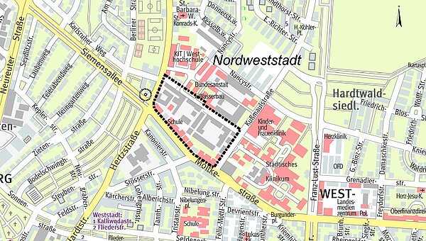 Plan des Gebiets Artilleriekaserne