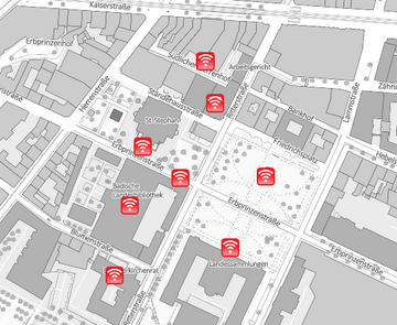 Abbildung der Themenkarte "KA-WLAN-Standorte"
