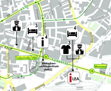 Abbildung der Zielgruppenkarte "Stadtplan für Flüchtlinge"